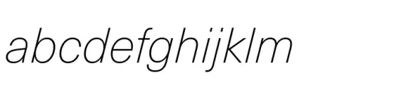 Neue Haas Unica Paneuropean Thin Italic