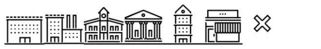 Square Line Icons Estate Buil