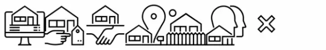 Square Line Icons Estate Esta